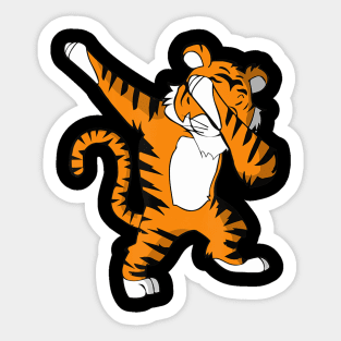 Dabbing Tiger Football Team Mascot Funny Dab Sticker